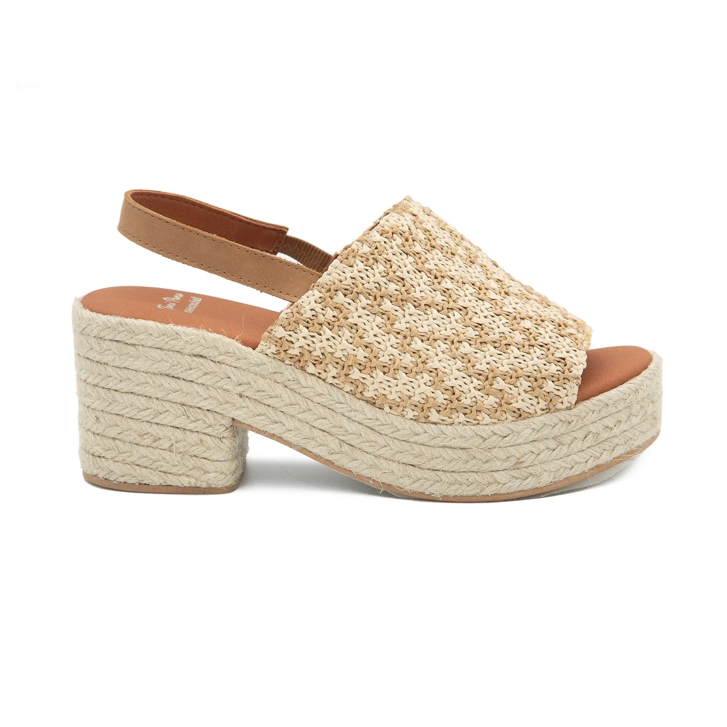 Raffia Espadrille with Wide Heel for Women- Ankara