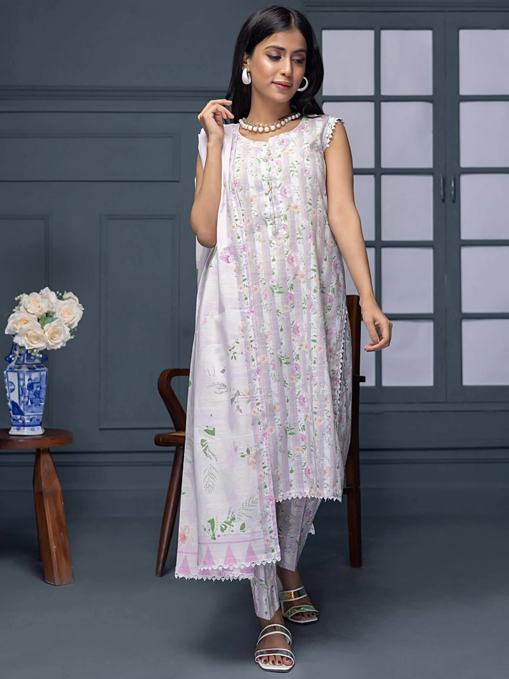 Regalia Identic Separates Printed Khaddar Unstitched 3Pc Suit ISK2-10