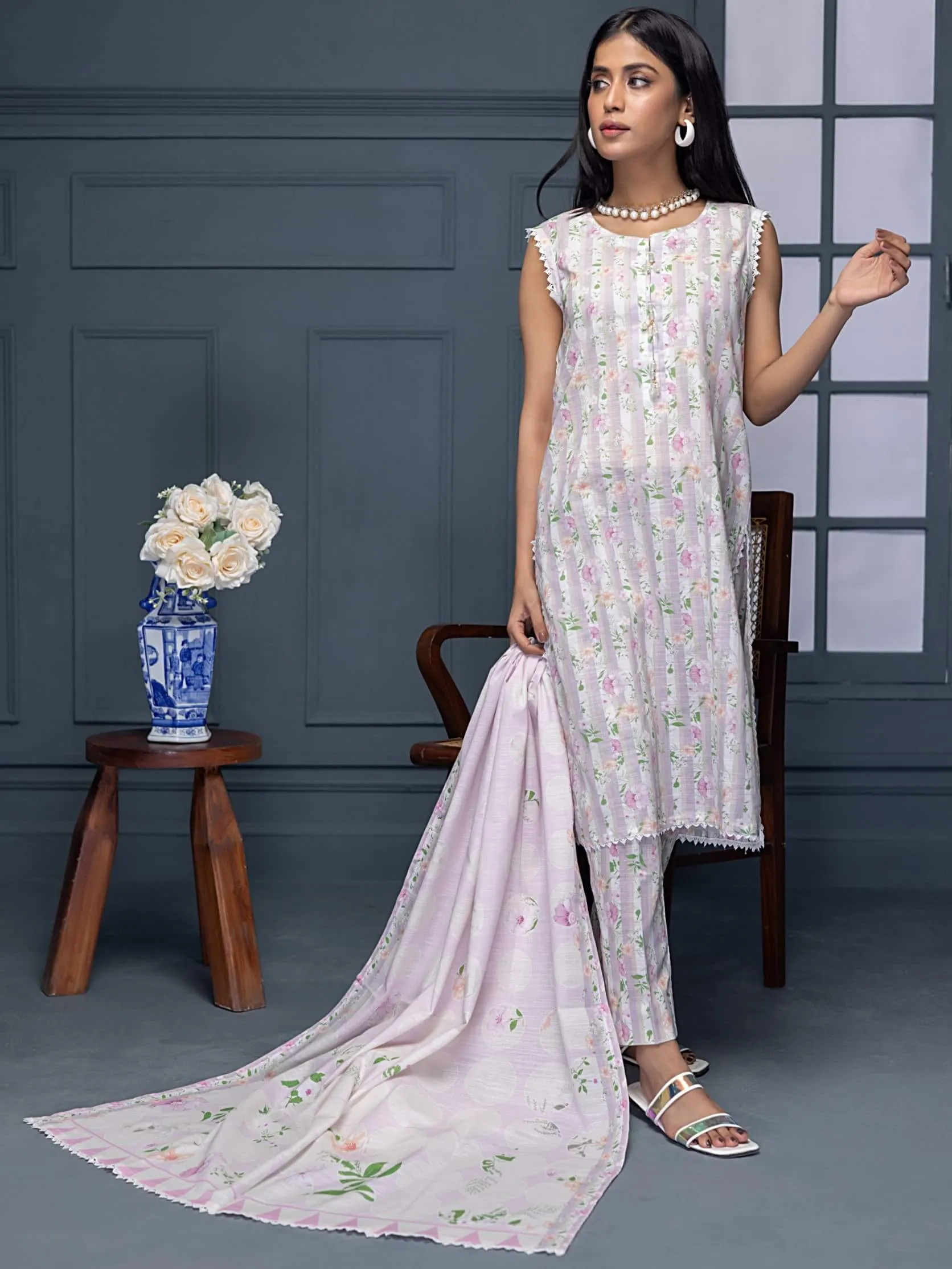 Regalia Identic Separates Printed Khaddar Unstitched 3Pc Suit ISK2-10