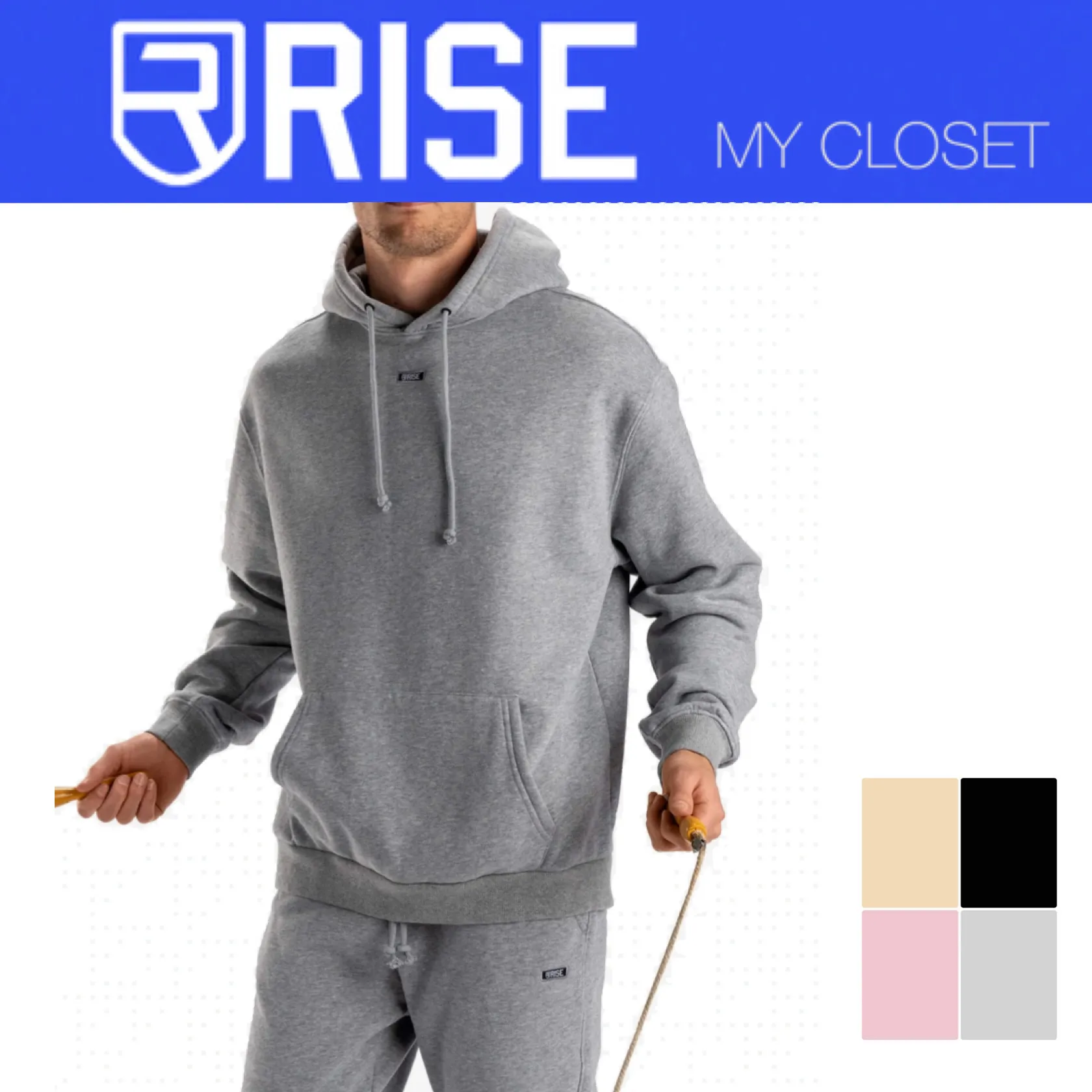 RISE  |Street Style Plain Cotton Logo Hoodies