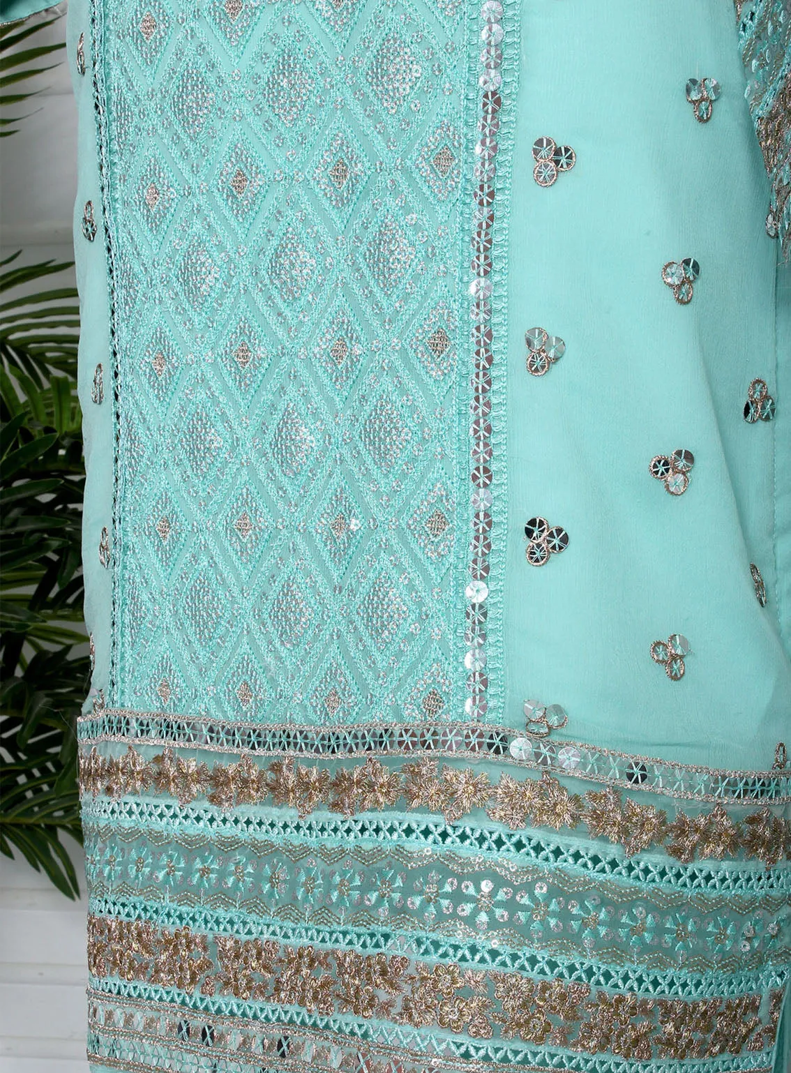 Romosh Fancy Embroidered Chiffon 3 Piece Stitched Suit - RNPC24FE RO-132 DAIMOND DIVA