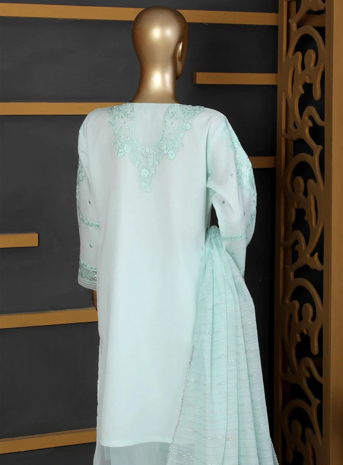 Romosh Fancy Embroidered Chiffon 3 Piece Stitched Suit - RNPC24FE RO-134 BLUSHING BEAUTY-NEW-1