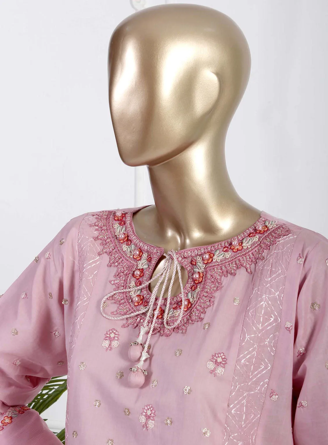 Romosh Fancy Embroidered Chiffon 3 Piece Stitched Suit - RNPC24FE RO-156 LAVENDER LOVE-1