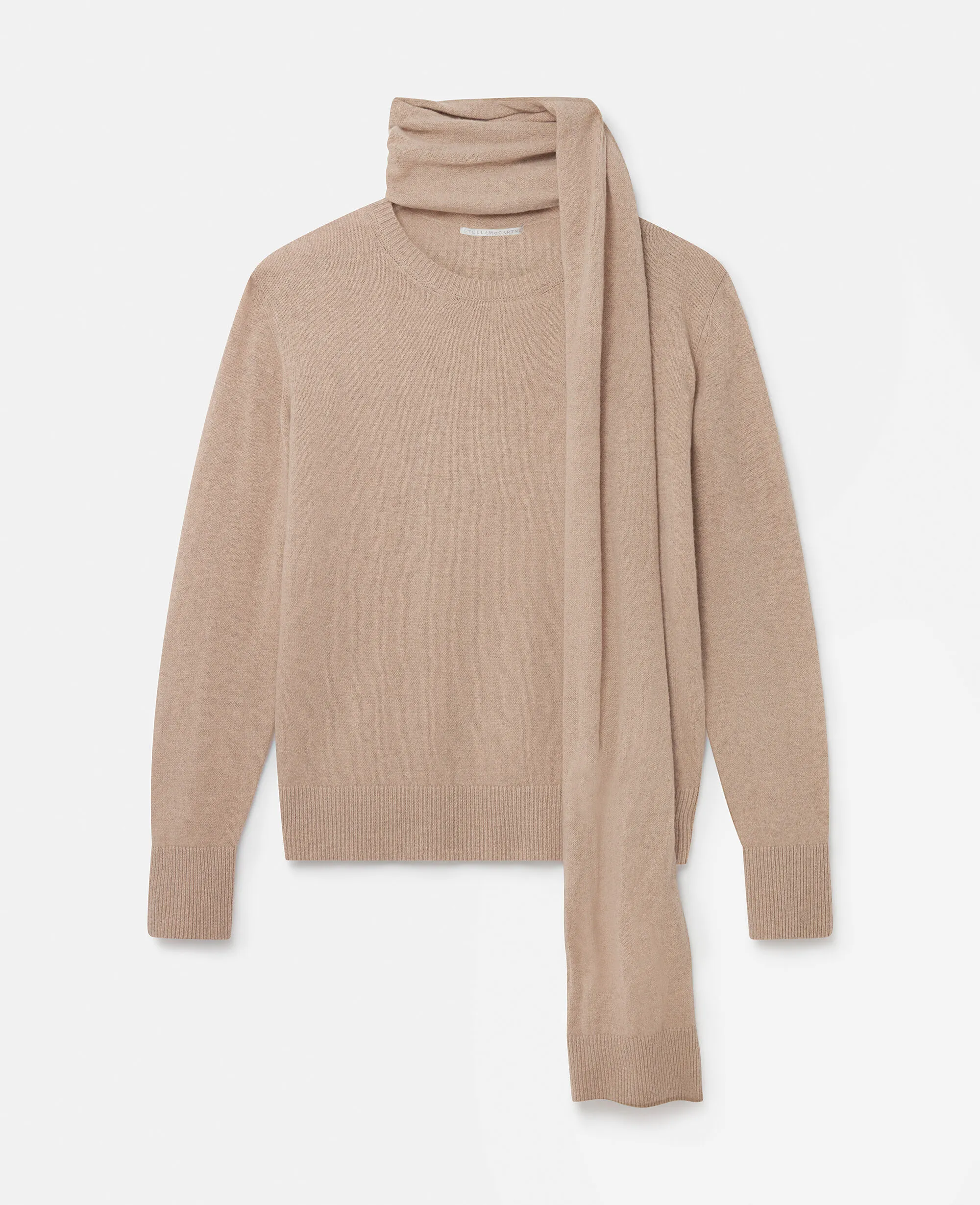 Scarf Detail Long Sleeve Sweater