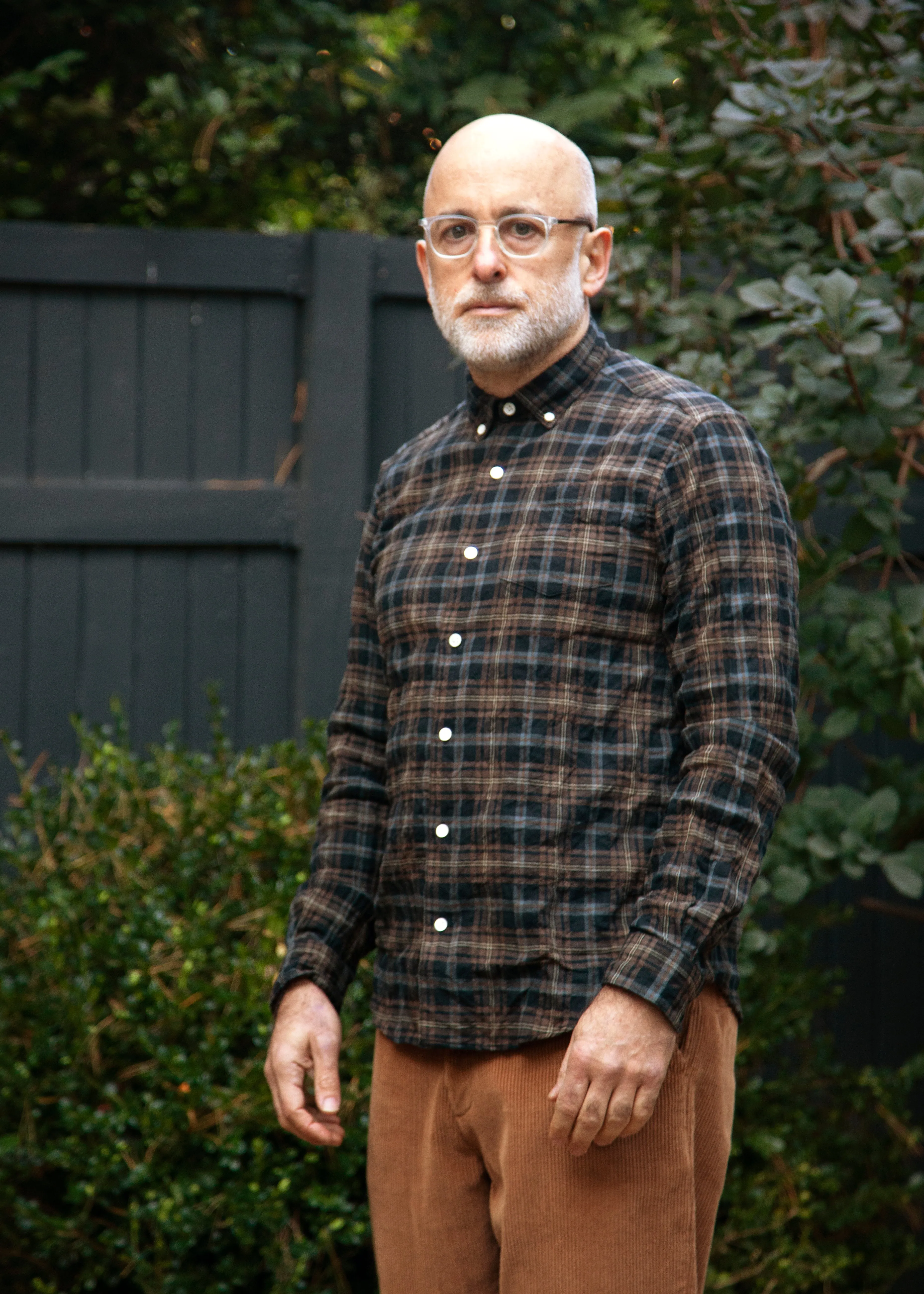 Single Needle Shirt, Brown Pucker Flannel