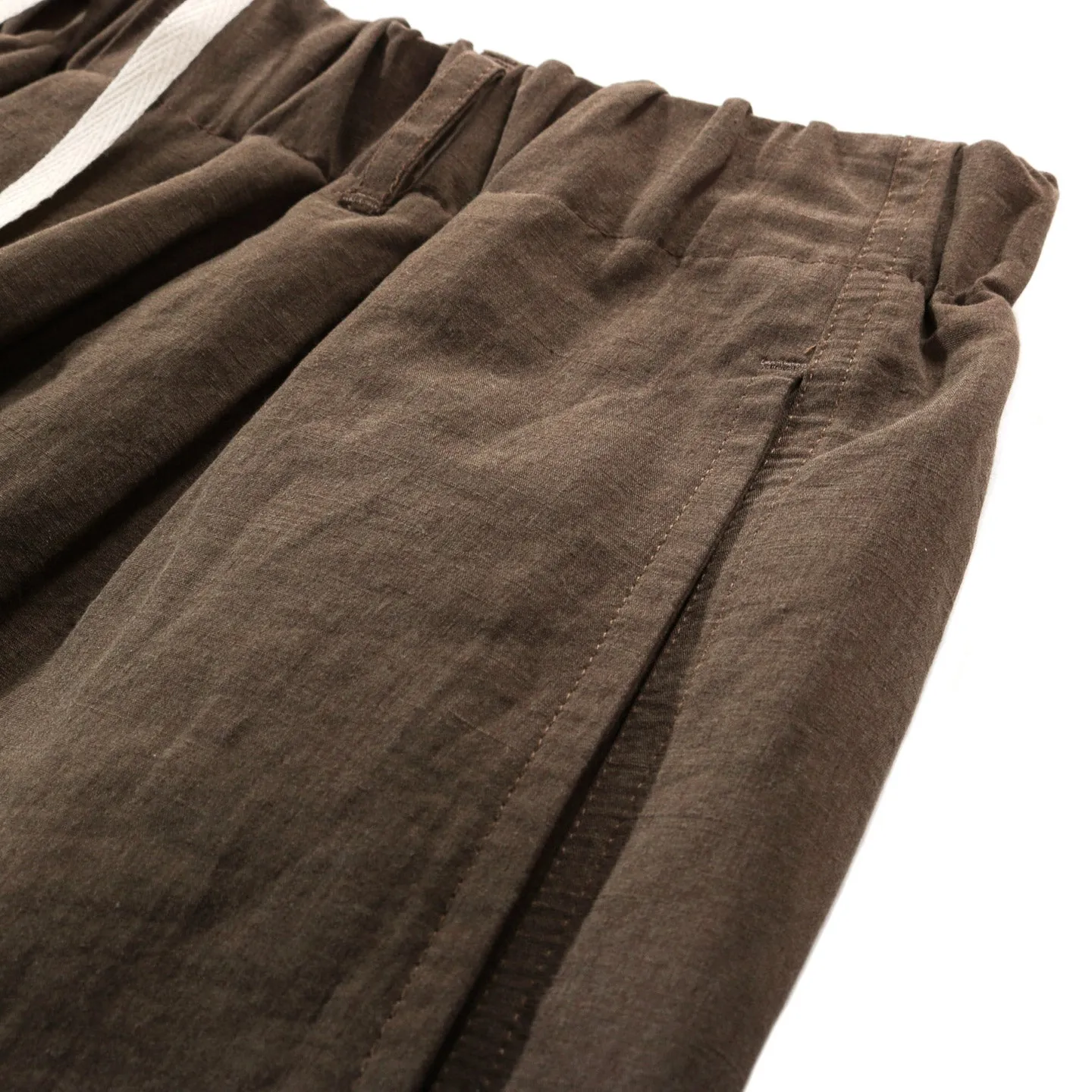 S.K. MANOR HILL TILT PANT BROWN LINEN COTTON NYLON