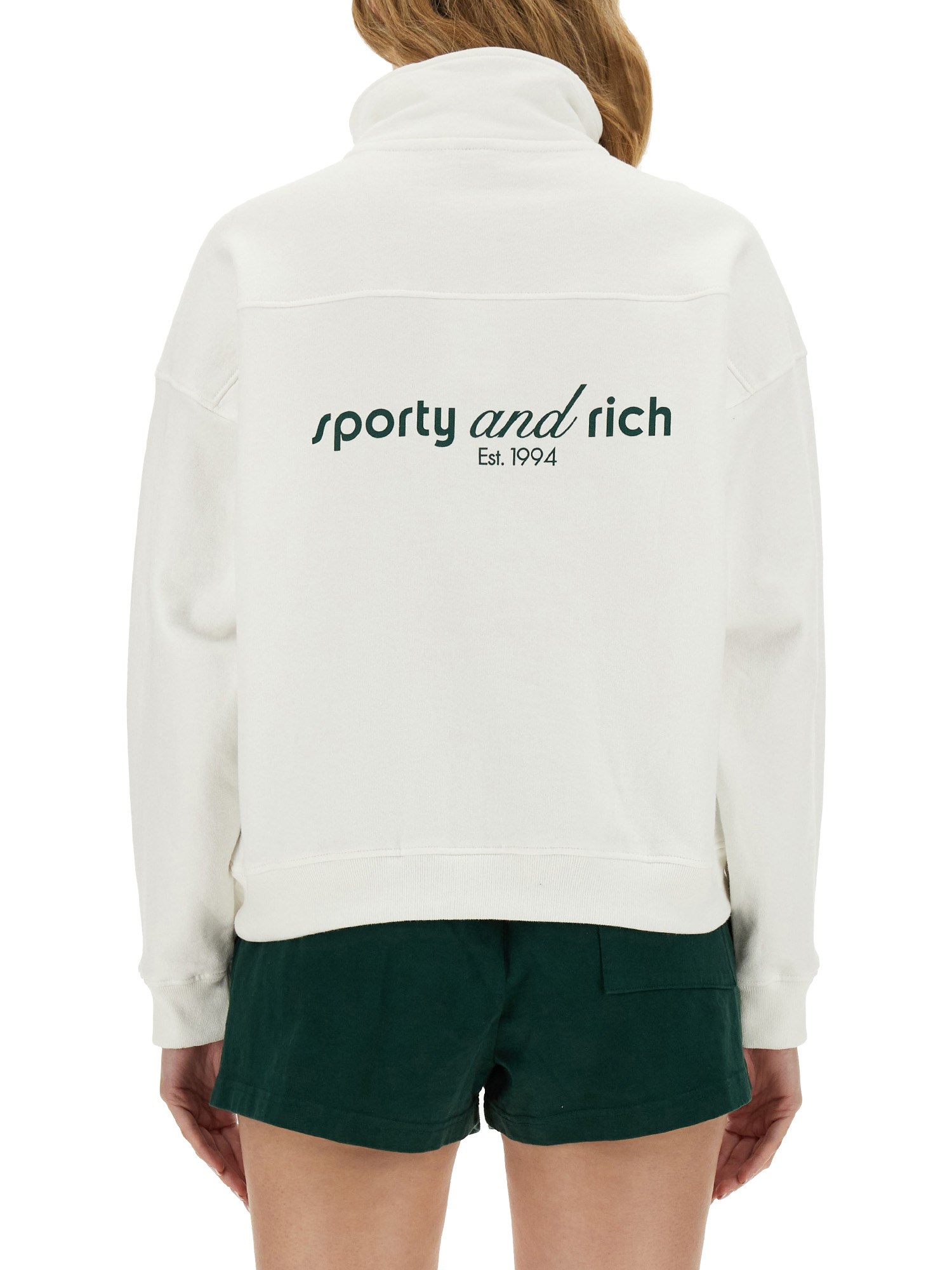 SPORTY&RICH    COTTON SWEATSHIRT WITH LOGO