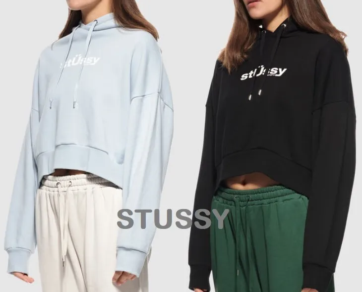 STUSSY  |Long Sleeves Cotton Logo Hoodies & Sweatshirts