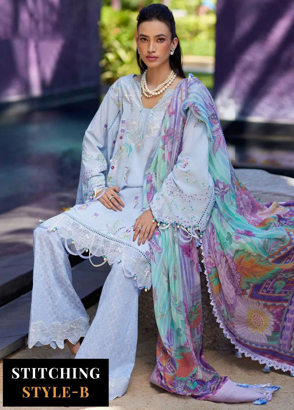 Suay By Farah Talib Aziz Luxury Lawn 3 Piece Unstitched Suit FTA24LL-06