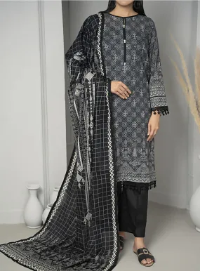 Sufinas By VS Textile Printed Lawn Black & White 3 Piece Unstitched Suit VS24S B&W D-512