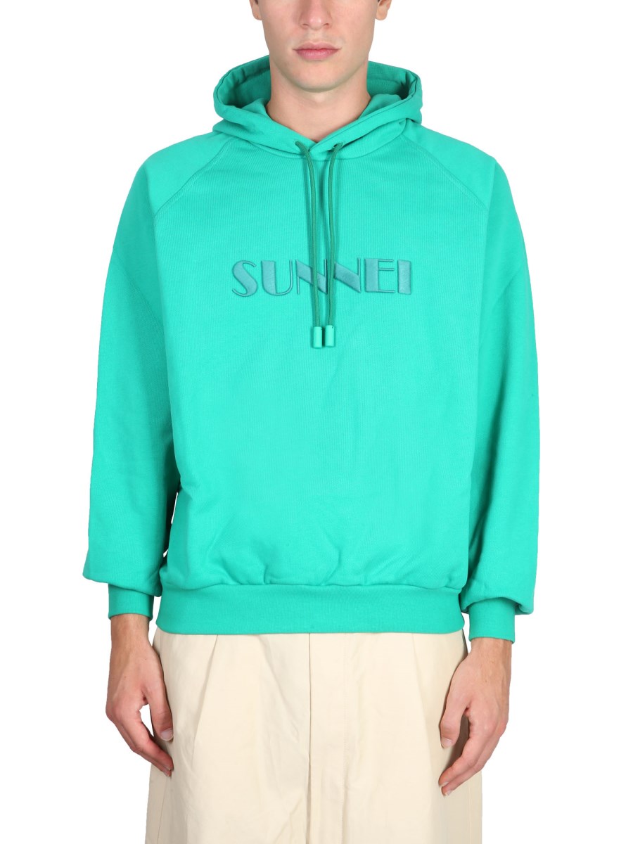 SUNNEI    COTTON SWEATSHIRT WITH LOGO EMBROIDERY