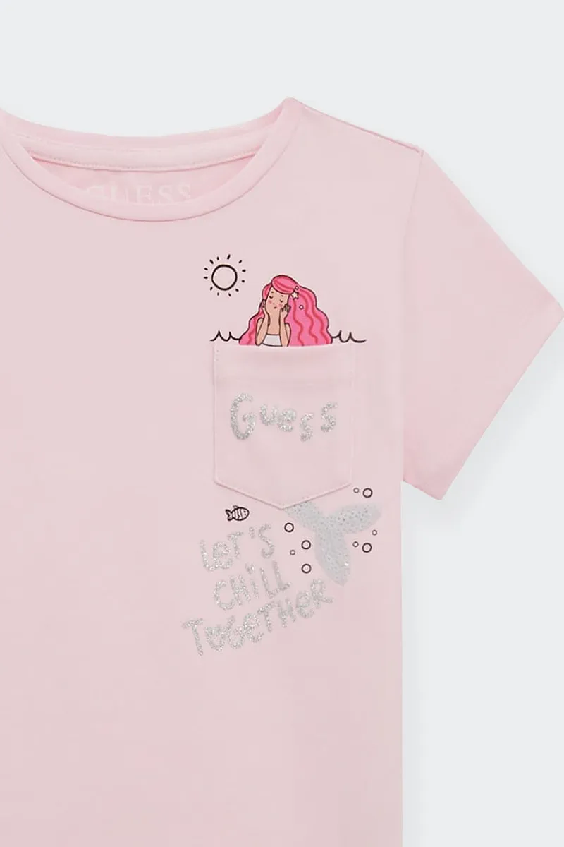 T-SHIRT CON TASCHINO GIRLS ROSA