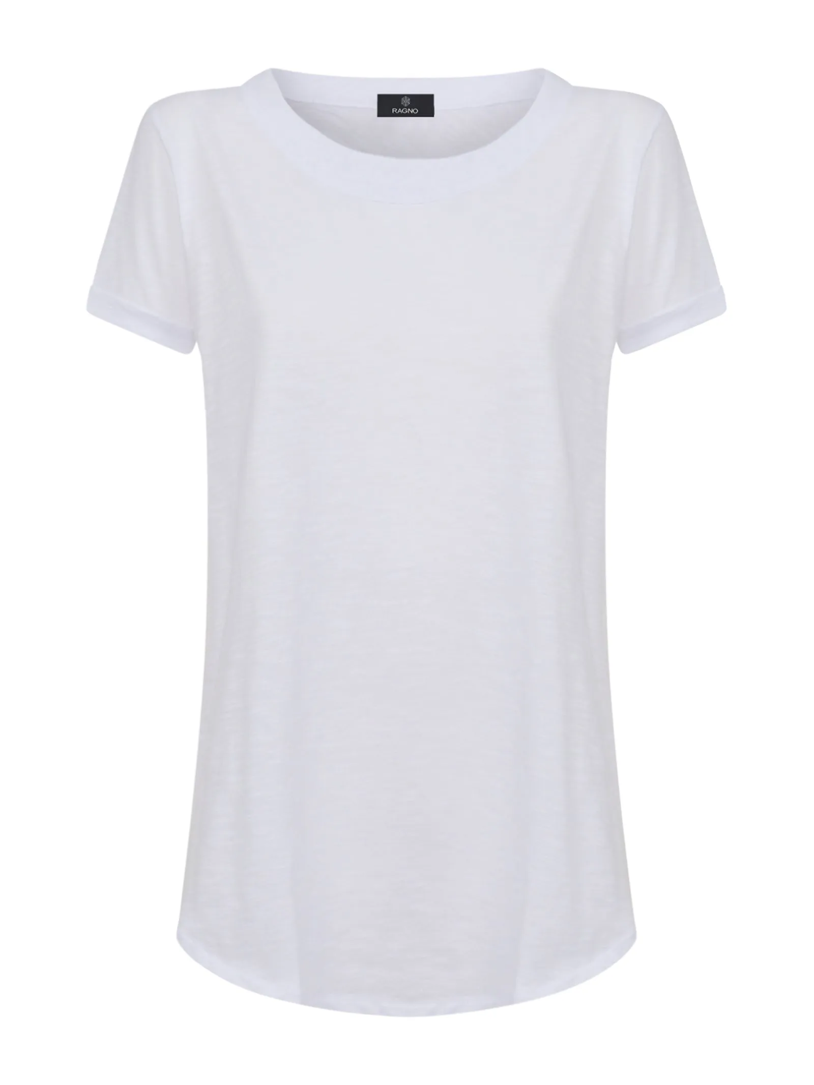 T-shirt girocollo in slub jersey di cotone - Bianco