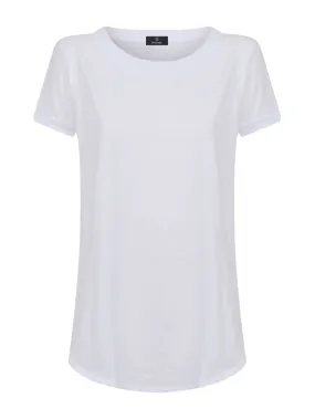 T-shirt girocollo in slub jersey di cotone - Bianco