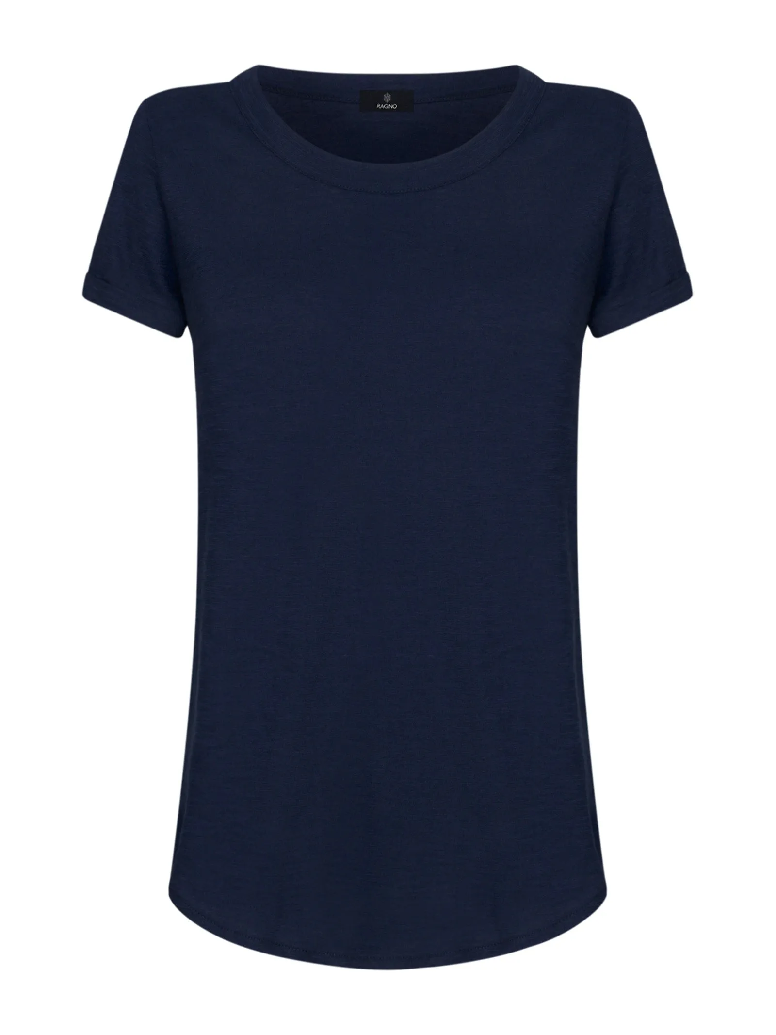 T-shirt girocollo in slub jersey di cotone - Bleu