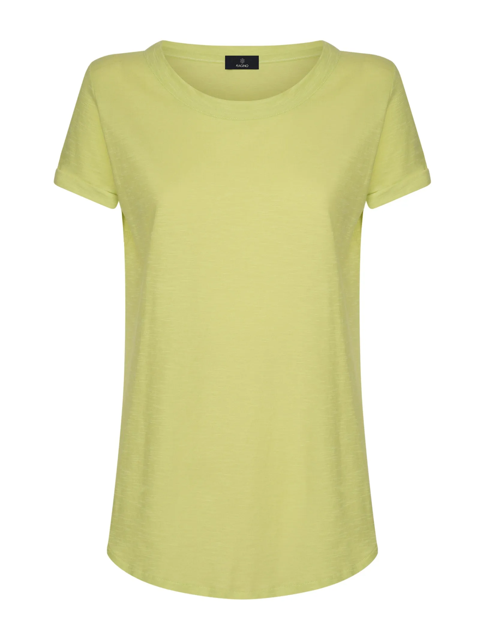 T-shirt girocollo in slub jersey di cotone - Daiquiri Green