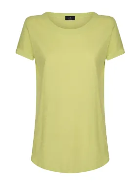 T-shirt girocollo in slub jersey di cotone - Daiquiri Green