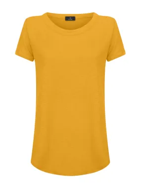 T-shirt girocollo in slub jersey di cotone - Golden Spice