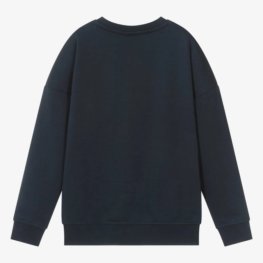 Teen Boys Navy Blue Cotton Sweatshirt