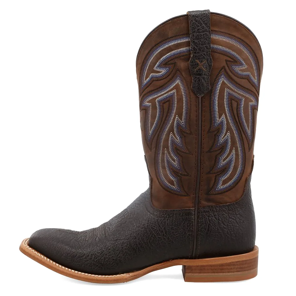 'Twisted X' Men's 12 Rancher Western Square Toe - Black / Coffee