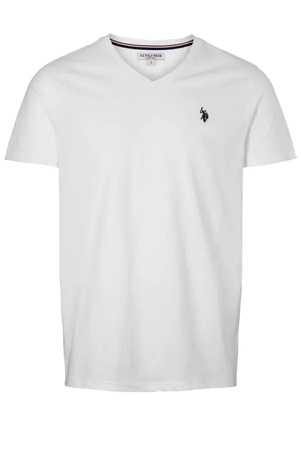 U.S. POLO ASSN. V-Neck T-shirt Cem White