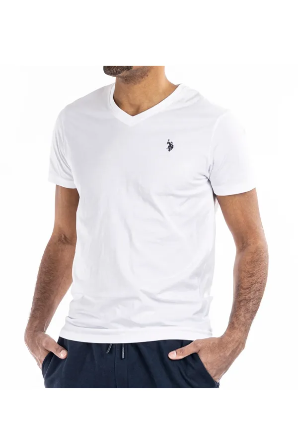 U.S. POLO ASSN. V-Neck T-shirt Cem White