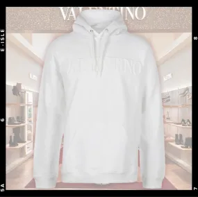 VALENTINO  |Street Style Long Sleeves Cotton Logo Luxury Hoodies