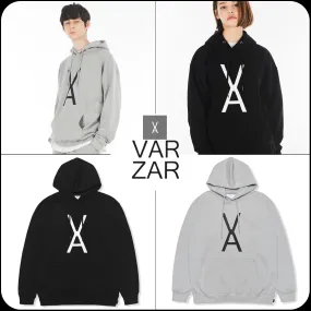 VARZAR  |Unisex Street Style Long Sleeves Cotton Logo Hoodies