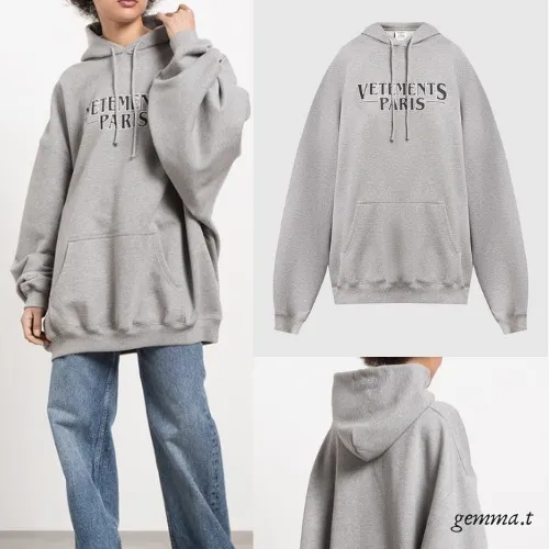 VETEMENTS  |Street Style Long Sleeves Plain Logo Hoodies