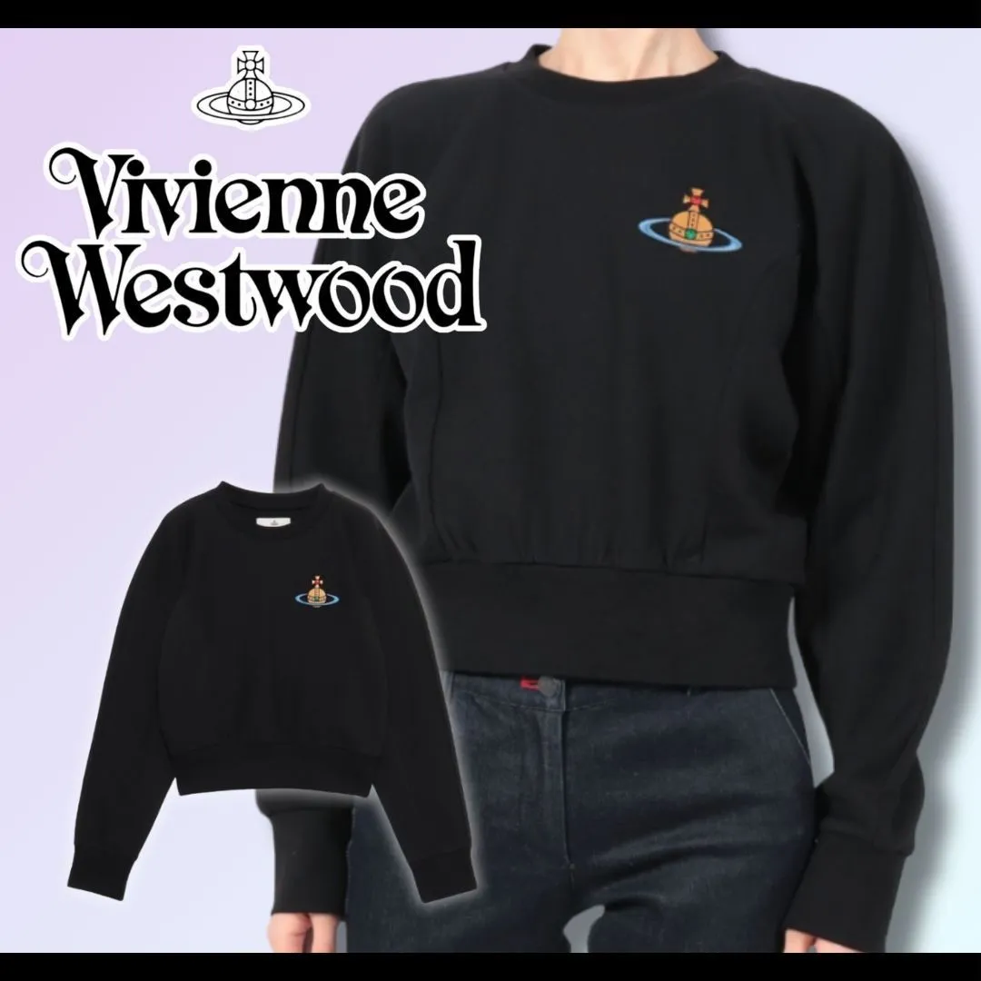 Vivienne Westwood  |U-Neck Long Sleeves Plain Logo Hoodies & Sweatshirts