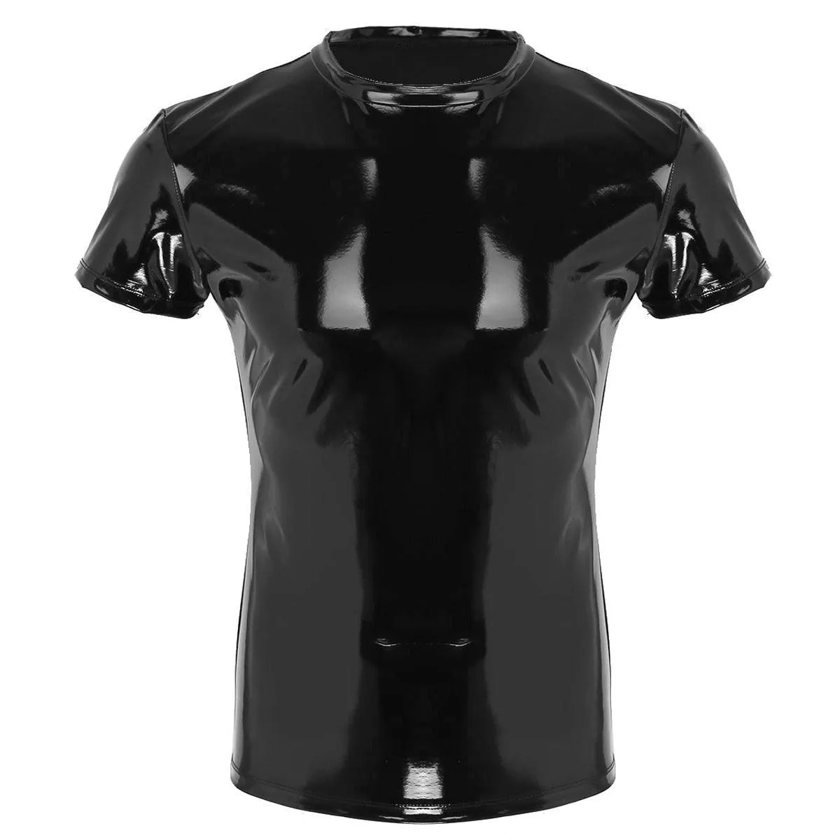 Wetlook Leather Clubwear Exotic Muscle Tight T-shirt