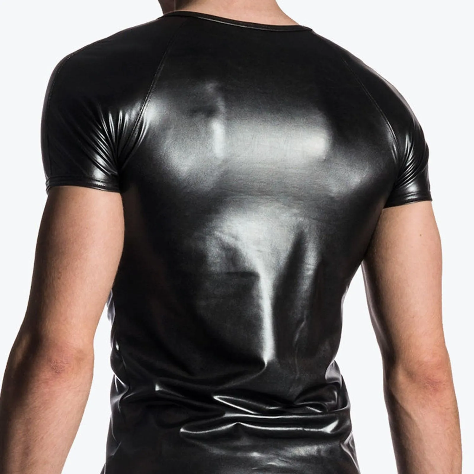 Wetlook Leather Clubwear Exotic Muscle Tight T-shirt