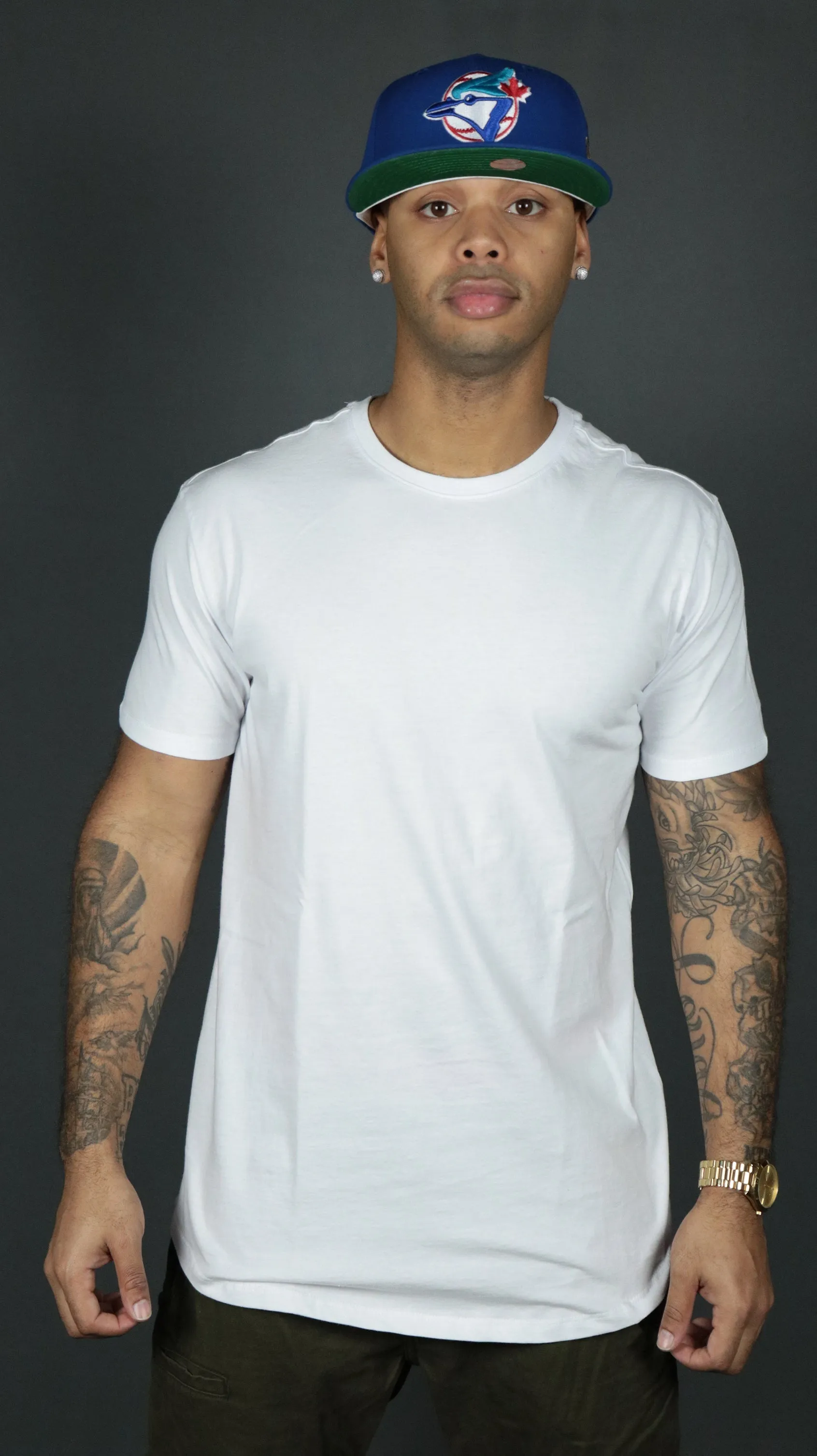 White Longline T Shirt for Men | White Curved Hem Drop Cut Mens T Shirt | Jordan Craig