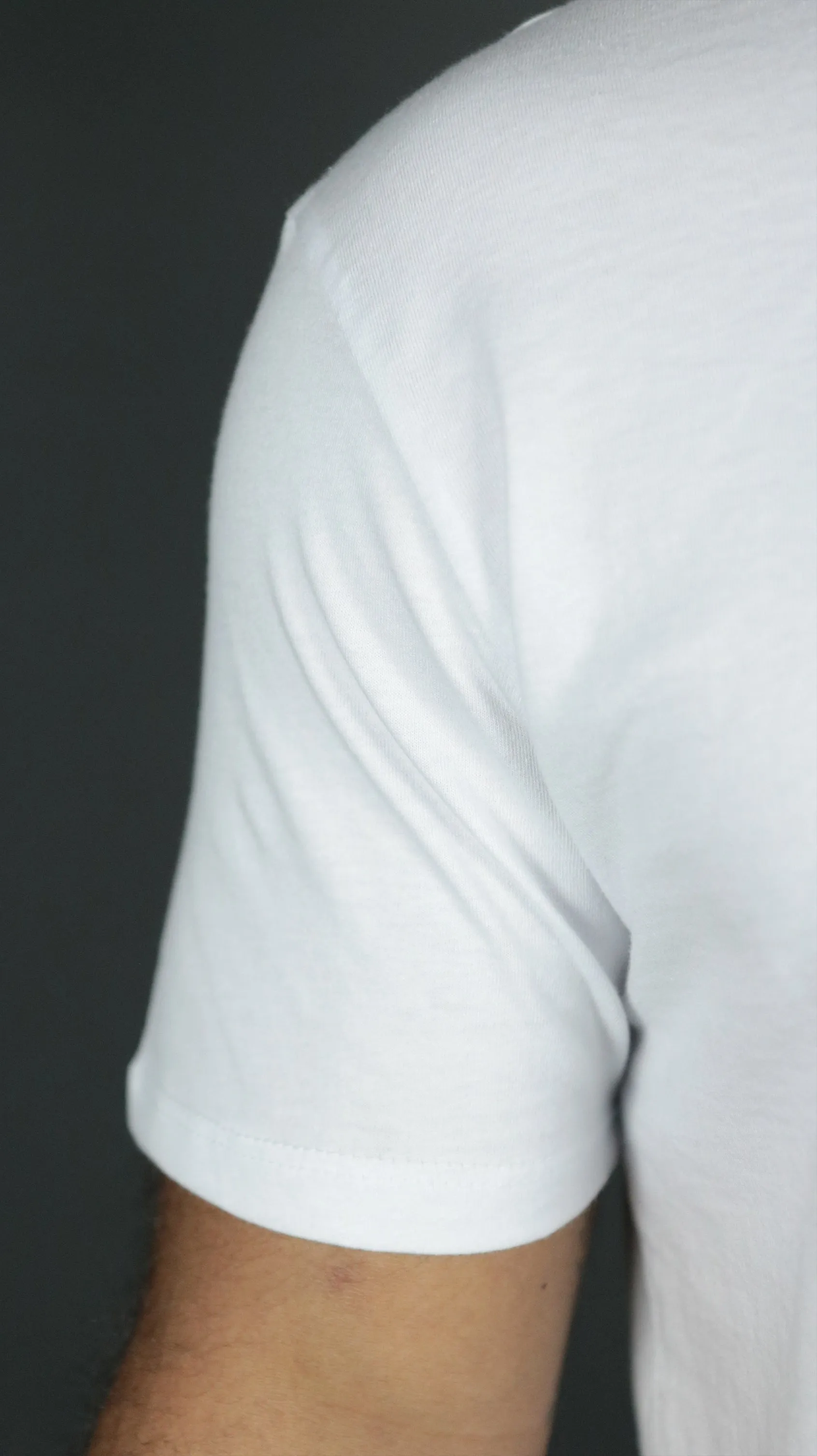 White Longline T Shirt for Men | White Curved Hem Drop Cut Mens T Shirt | Jordan Craig