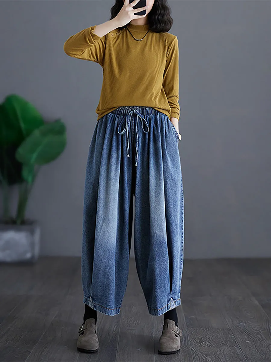 Women Summer Casual Washed Wide-leg Denim Pants CO1020