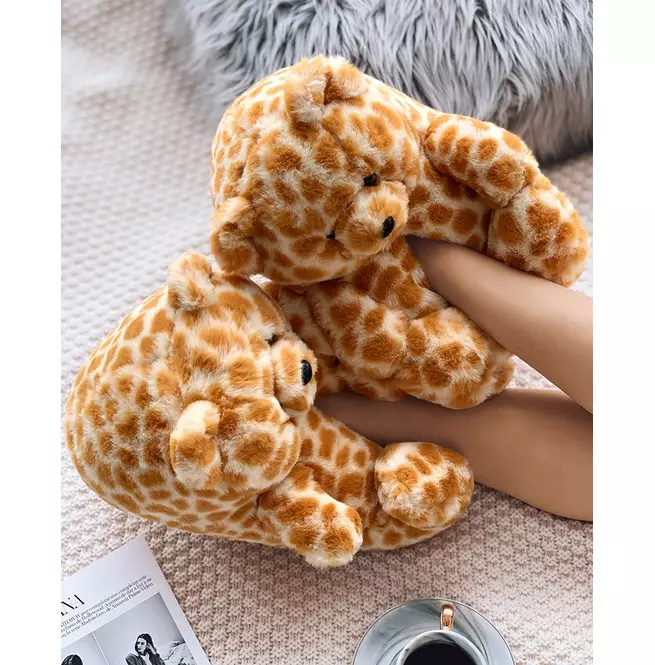 Women's Leopard Print Fluffy Teddy Bear Slip-On Loafers