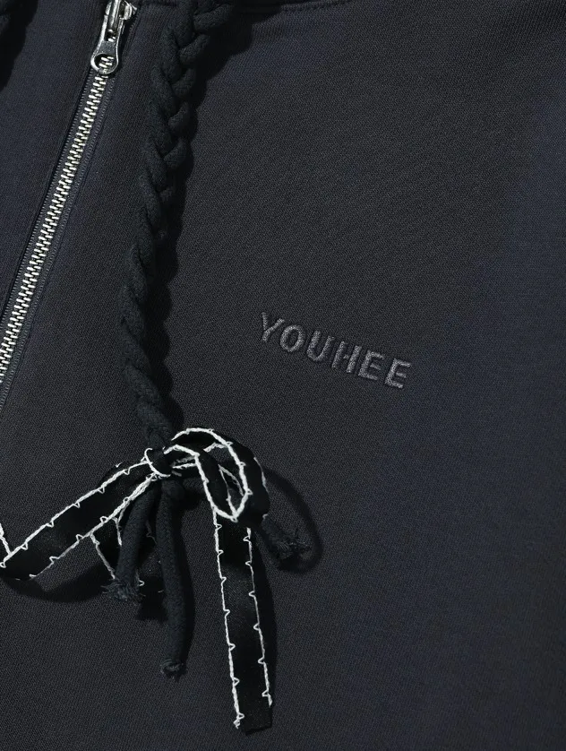 YOUHEE  |Long Sleeves Cotton Oversized Logo Hoodies & Sweatshirts