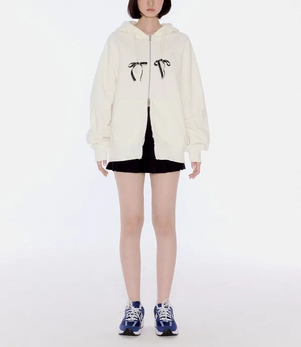 YOUHEE  |Long Sleeves Cotton Oversized Logo Hoodies & Sweatshirts