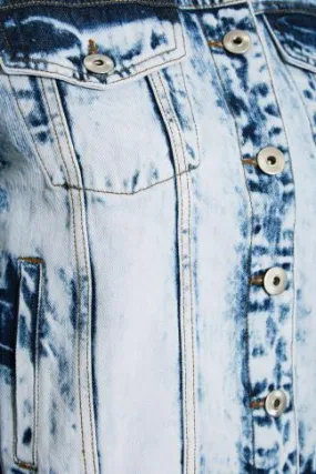 YOURS Curve Bleach Blue Washed Denim Jacket